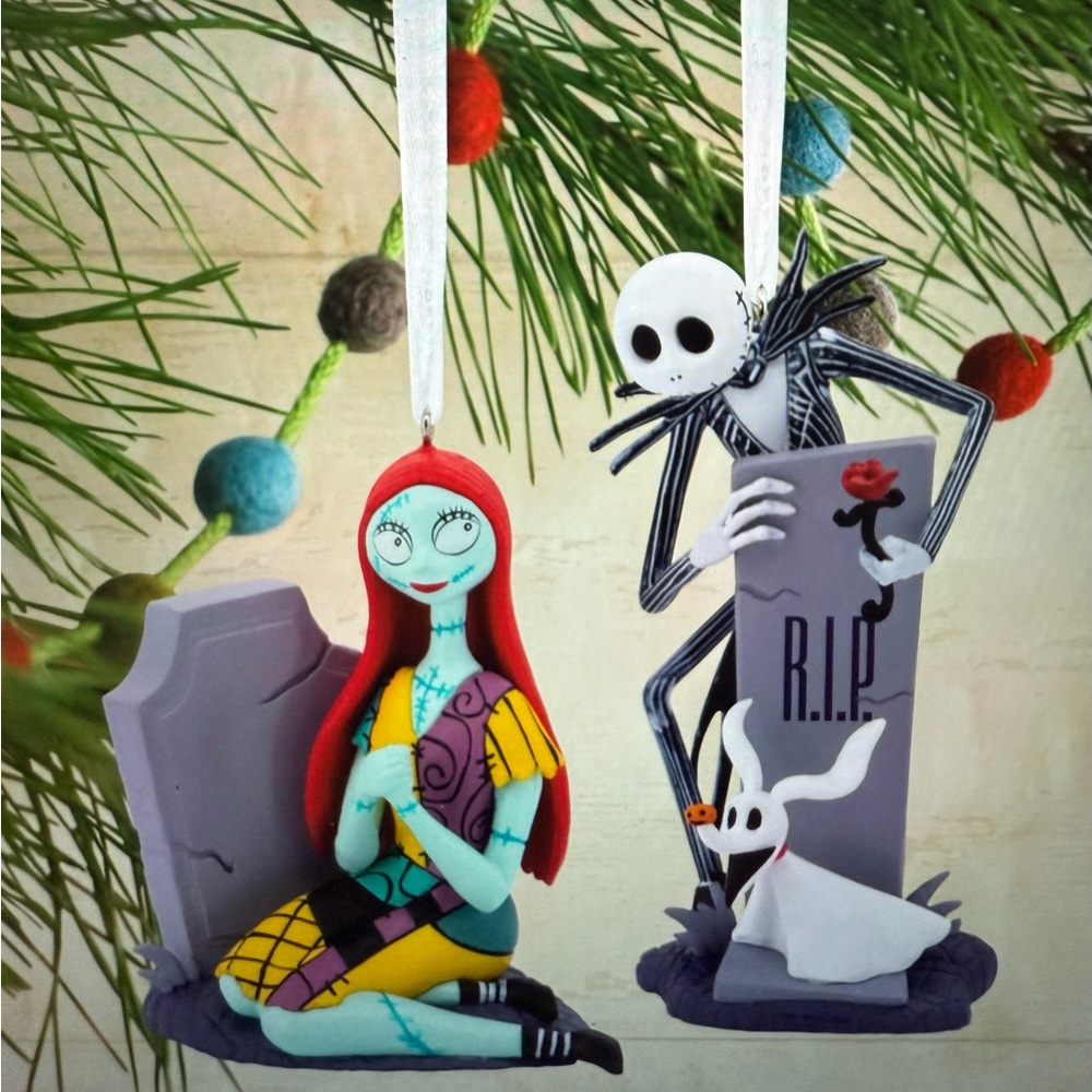 Disney The Nightmare Before Christmas Jack and Sally Hallmark ornaments set NIB